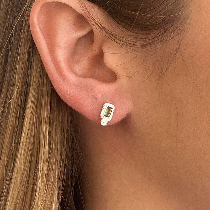Clous d'oreilles Argent pierres fines