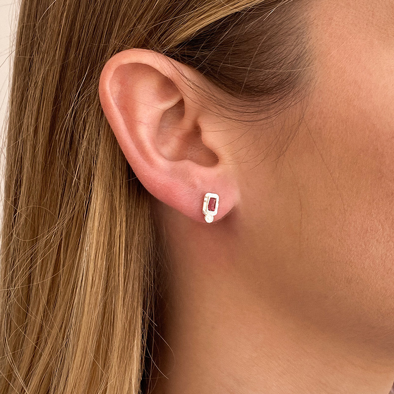 Clous d'oreilles Argent pierres fines