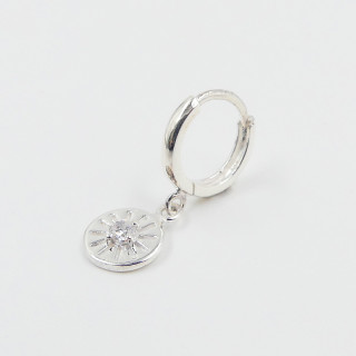 Boucle à l'unité argent soleil strass