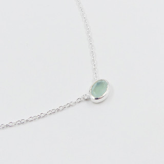 Collier Argent petit pendentif Amazonite