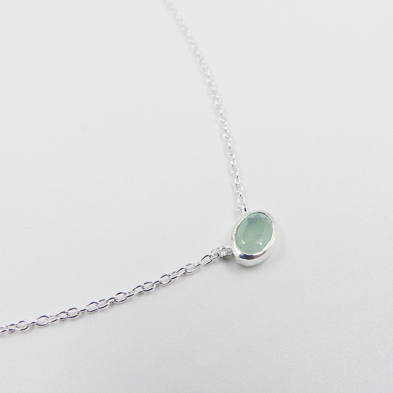 Collier Argent petit pendentif Amazonite