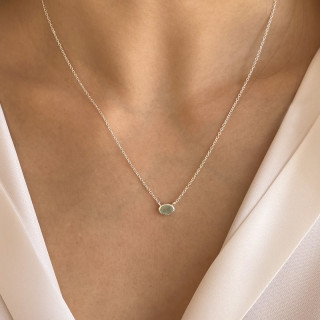 Collier Argent petit pendentif Amazonite