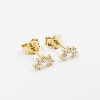 Clous d'oreilles Dorés mini arc strass