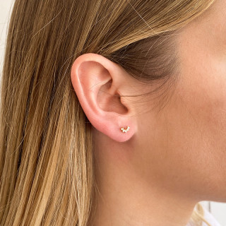 Clous d'oreilles Dorés mini arc strass
