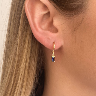Boucle à l'unité doré marquise bleu