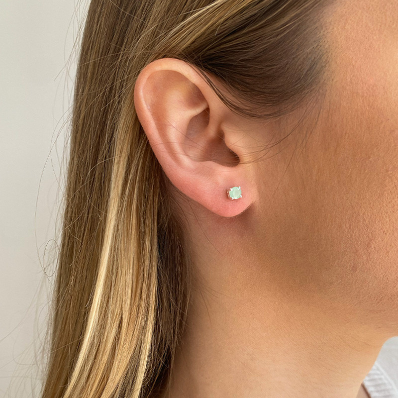 Clous Argent Amazonite