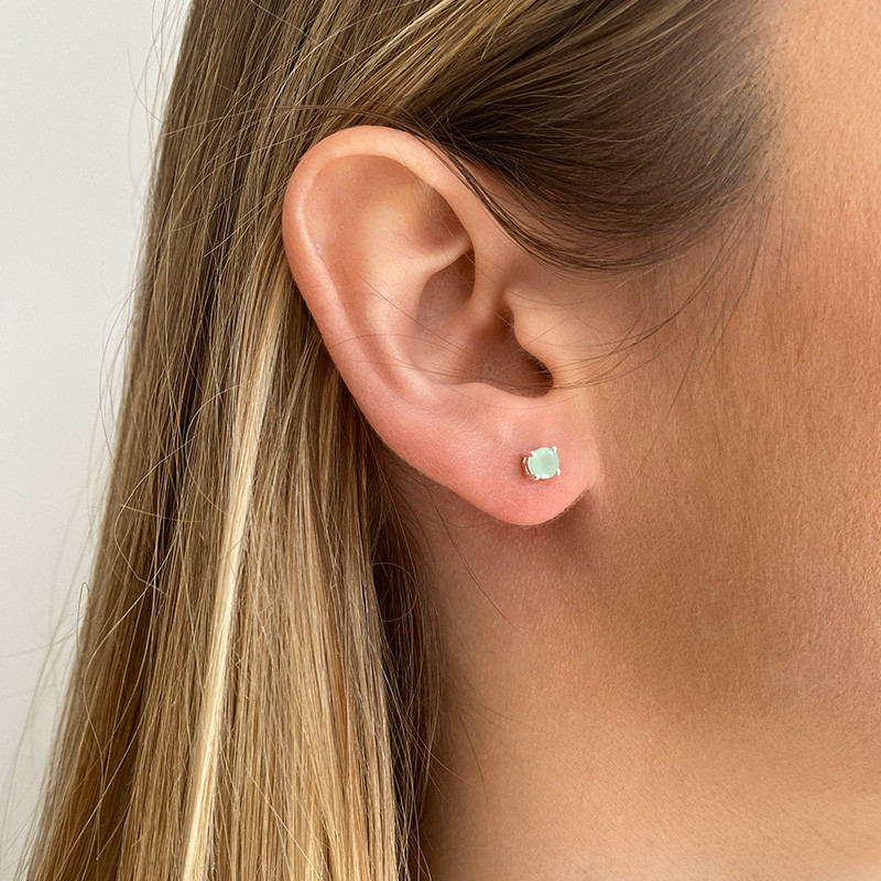 Clous Argent Amazonite