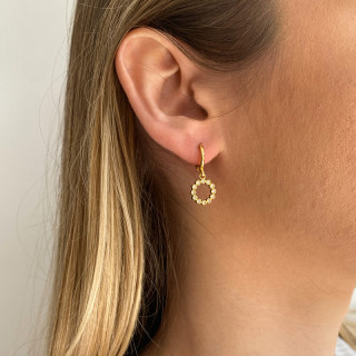 Boucle à l'unité doré couronne de fleur strass