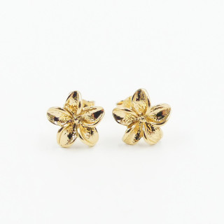 Clous enfant plaqué or fleur tropicale