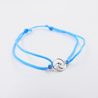 Bracelet cordon bleu enfant vague