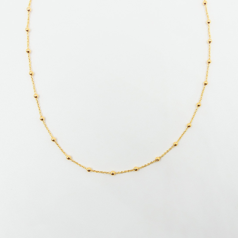 Collier enfant chaîne boule plaqué or
