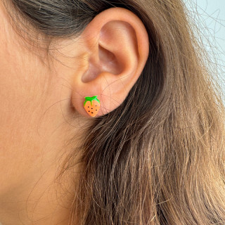 Clous Argent Enfant fraises corail