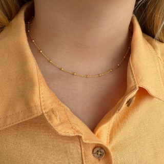 Collier enfant chaîne boule plaqué or