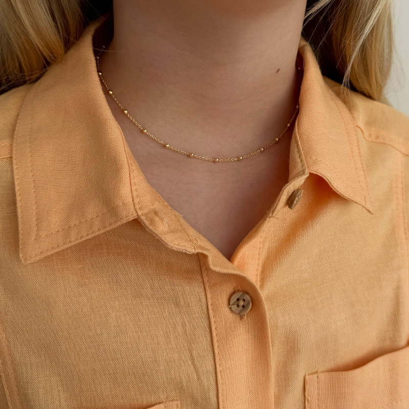 Collier enfant chaîne boule plaqué or