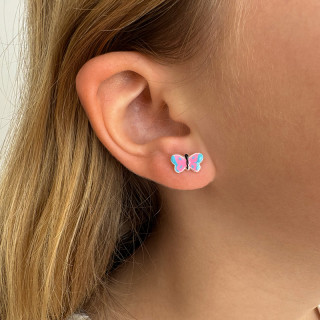 Clous argent enfant papillon