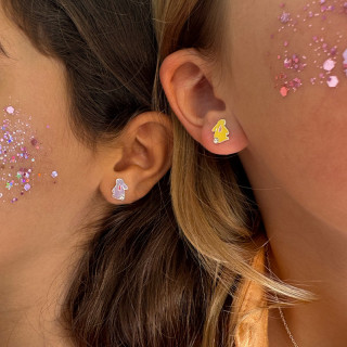 Clous Argent Enfant lapin et strass