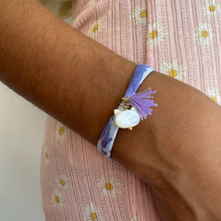 Bracelet enfant Cordon Liberty Doré chat et pompon