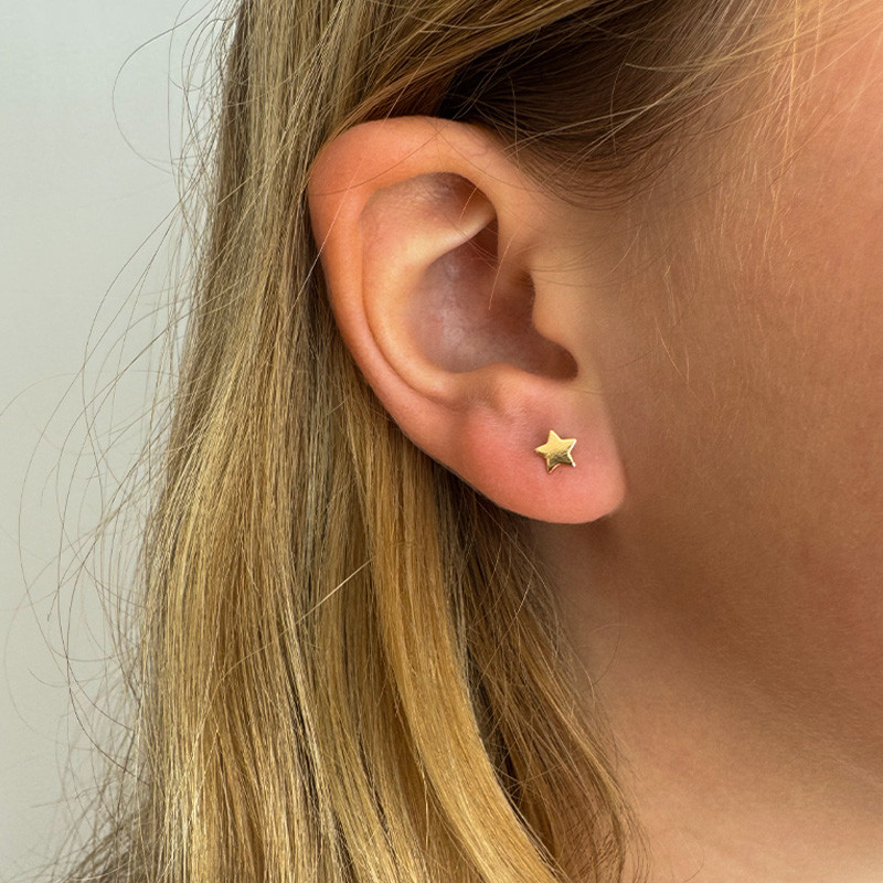 Clous D'oreilles plaqué or Enfant étoile