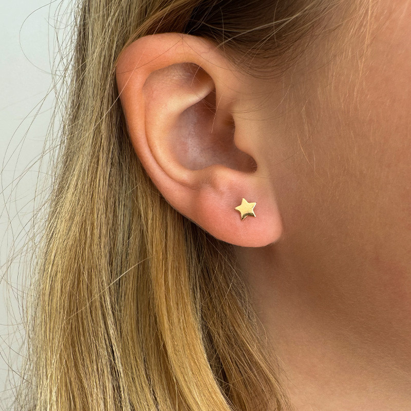 Clous D'oreilles plaqué or Enfant étoile