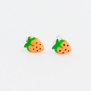 Clous Argent fraises corail pour enfants