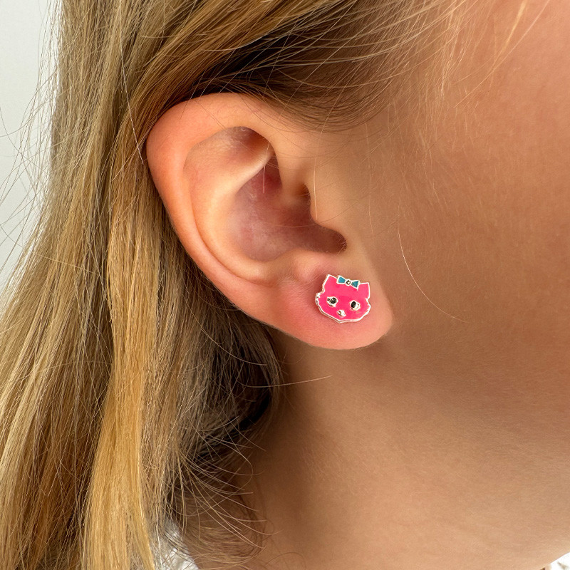 Clous Argent Enfant tête de chat