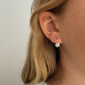 Créoles argent enfant fleur nacre