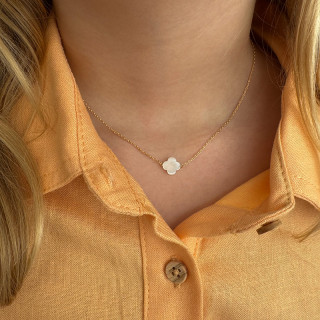 Collier Enfant Plaqué or trèfle nacre