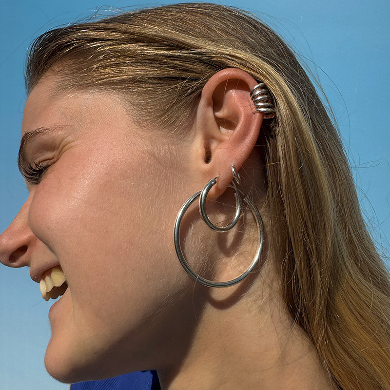 Earcuff Argent cinq rangs