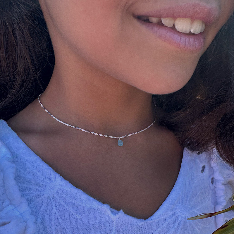 Collier argent Enfant Goutte Amazonite