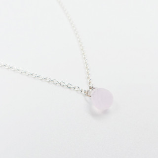 Collier argent Enfant Goutte Quartz Rose