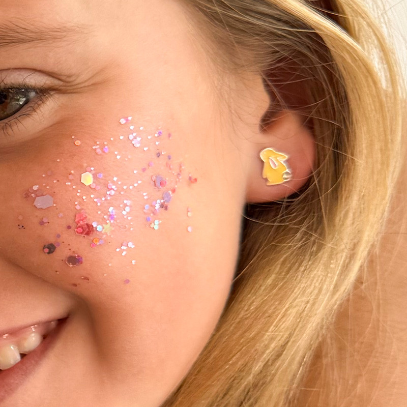 Clous Argent Enfant lapin et strass