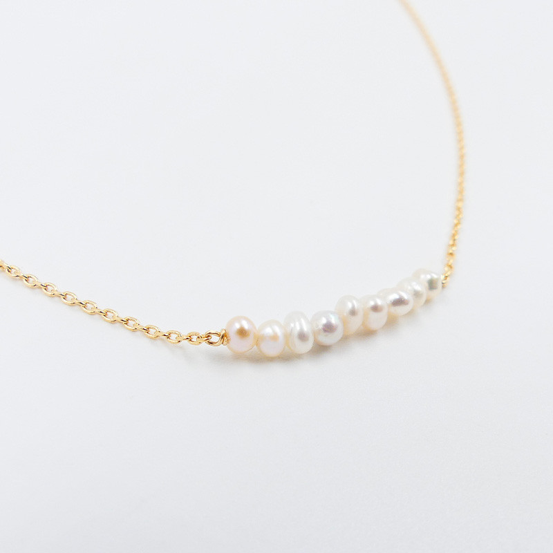 Collier enfant Plaqué Or barrette de perles