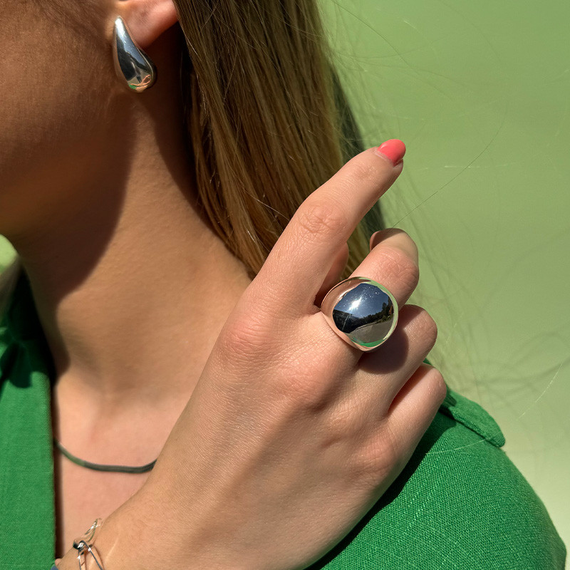 Bague Argent Dôme large