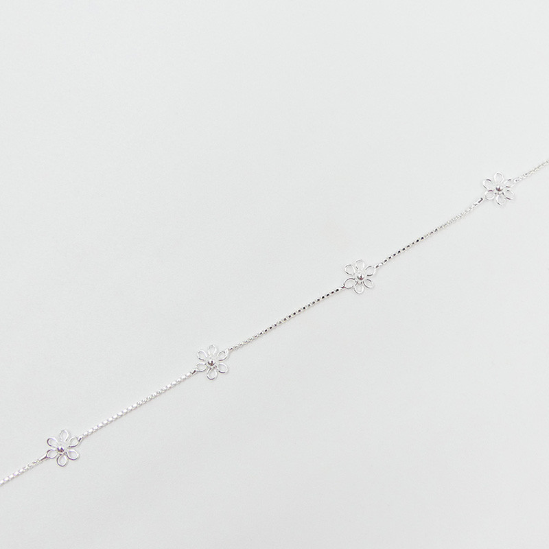 Collier Argent fleurs ajourées