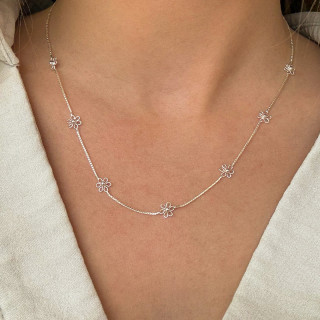 Collier Argent fleurs ajourées