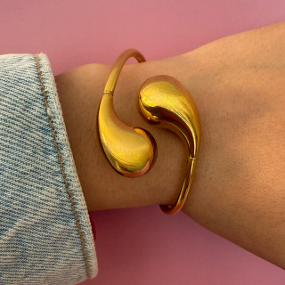 Jonc doré acier moyennes gouttes