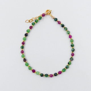 Bracelet fin Plaqué or Rubis Zoisite