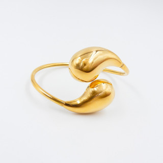 Jonc doré acier grosses demi-gouttes