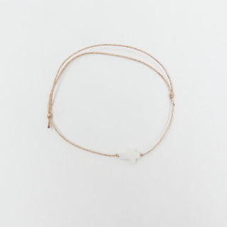 Bracelet Cordon Doré croix nacre