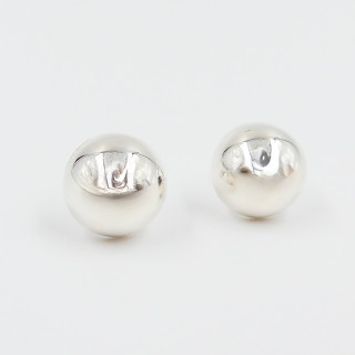 Clous d'oreilles demi-boules Argent 12 mm
