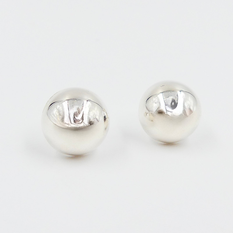 Clous d'oreilles demi-boules Argent 12 mm