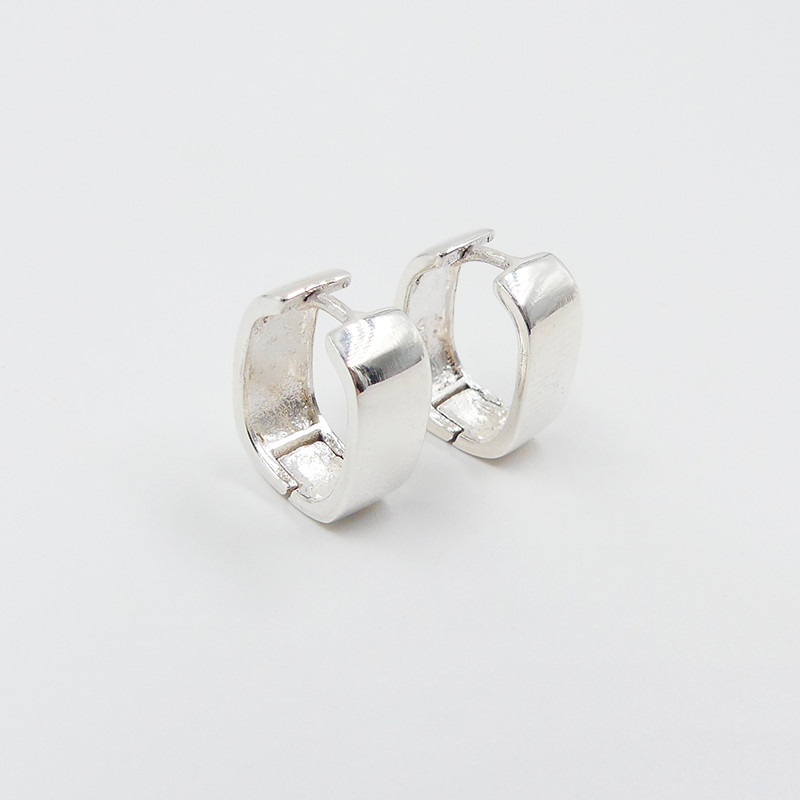 Créoles Argent Rectangle