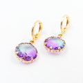 Boucles d'oreilles Doré cristal rond