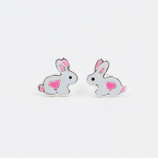 Clous Argent Enfant lapin coloré