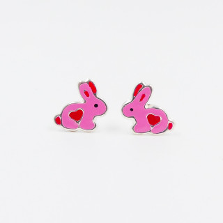 Clous Argent Enfant lapin coloré