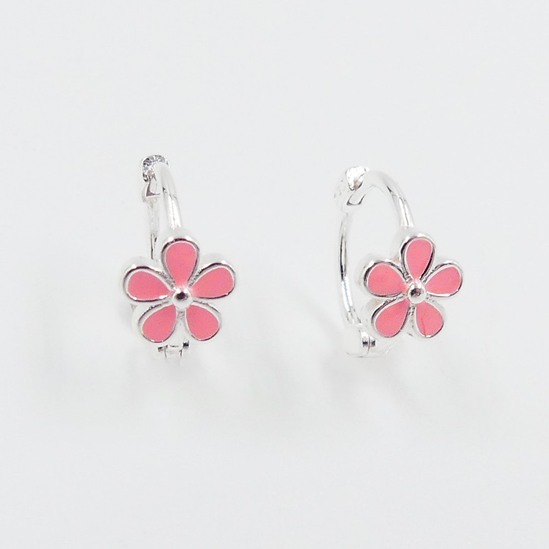 Mini Créoles Argent fleur