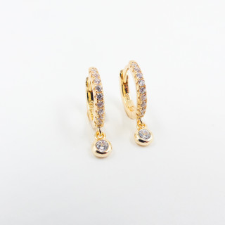 Mini Créoles Dorées Strass 12mm