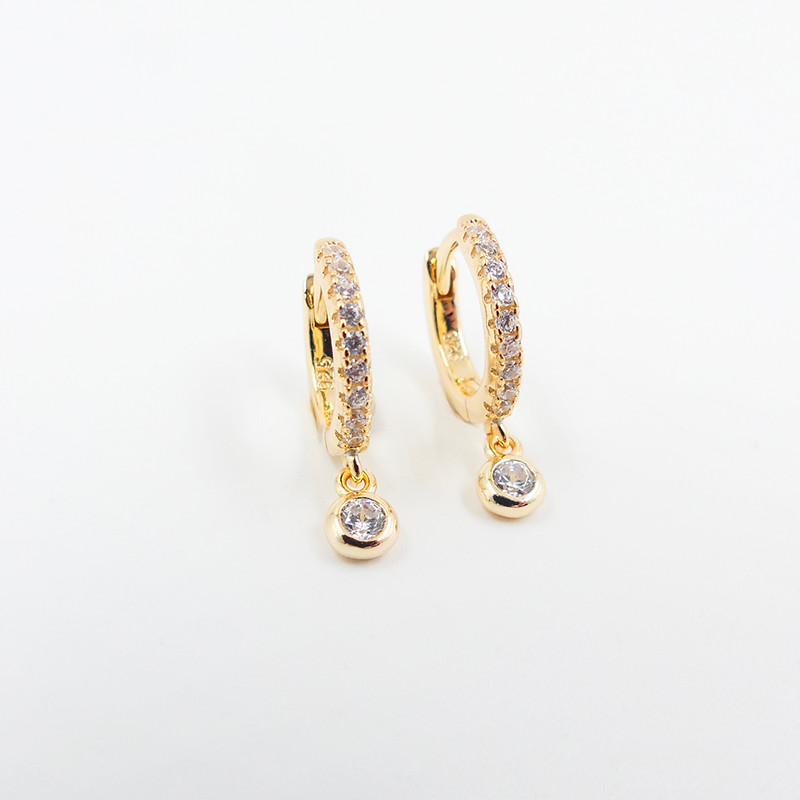 Mini Créoles Dorées Strass 12mm