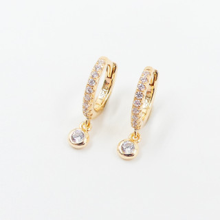 Mini Créoles Dorées Strass 12mm