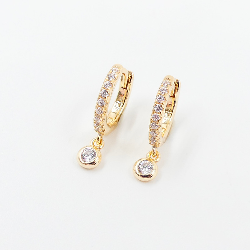 Mini Créoles Dorées Strass 12mm